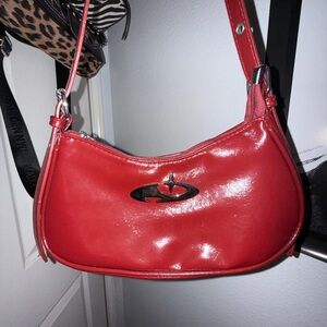 Red Leather Shoulder Bag